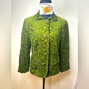 Talbots petites green and brown corduroy jacket, size 6P